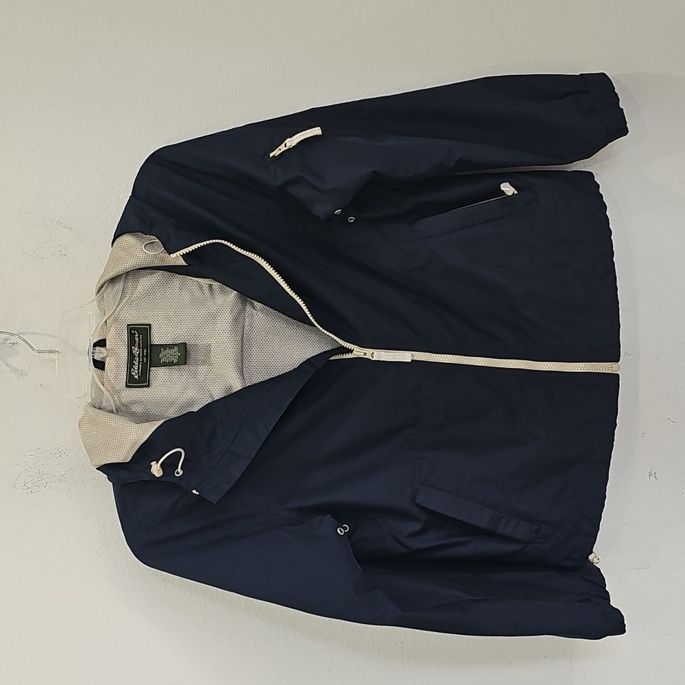 Eddie Bauer Women's Navy Blue Hooded Jacket Size S Zipper Up